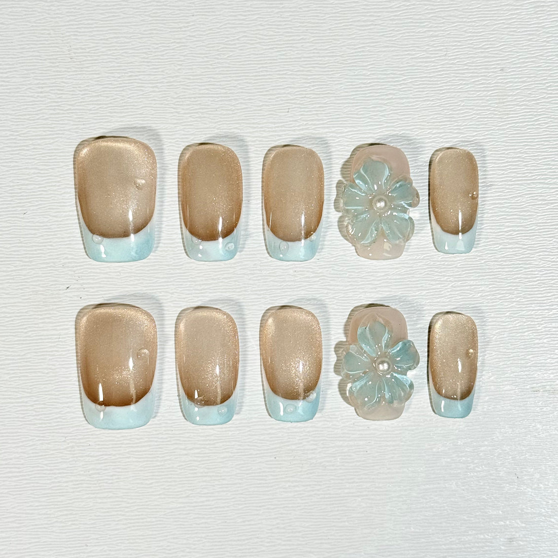 Icy Blue French Nails