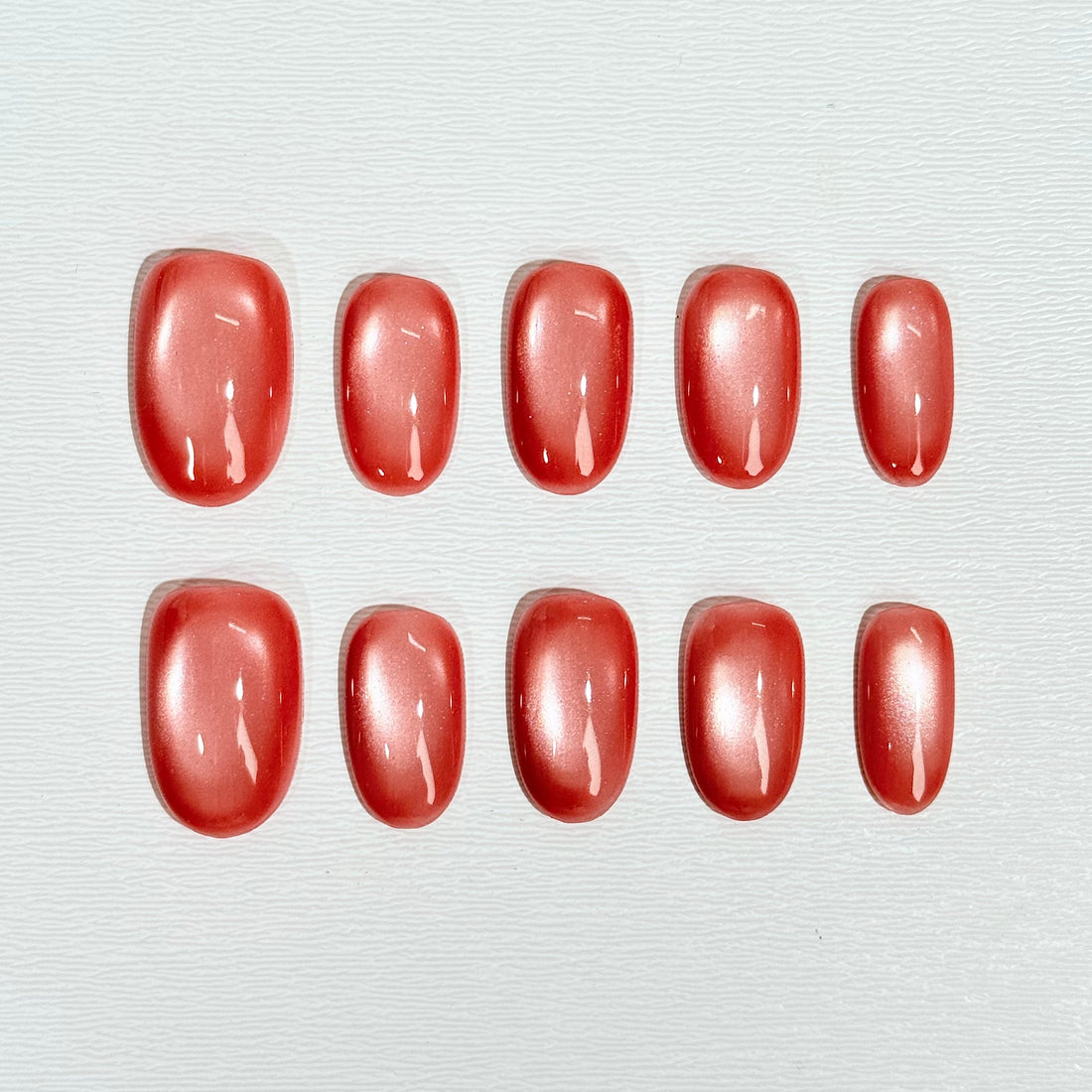 Peach Blush Cat Eye Nails