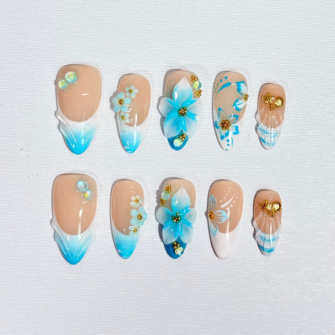 Sea Salt Blue French Nails